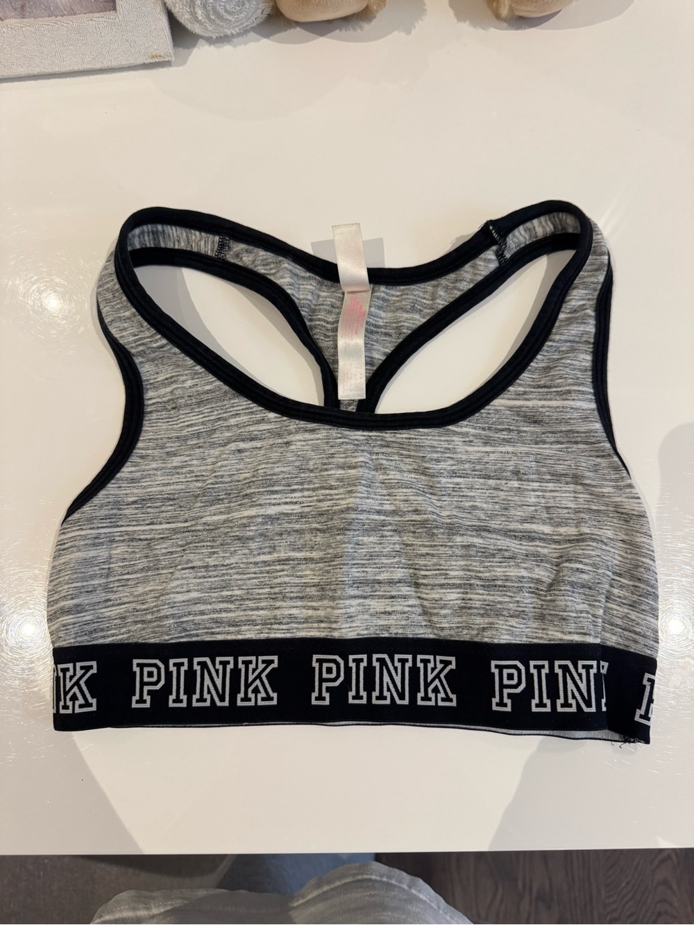 Pink sports bra